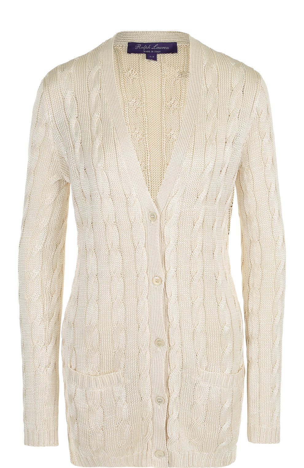 Удлиненный шелковый кардиган фактурной вязки RALPH LAUREN, арт. 290703703, фото 1