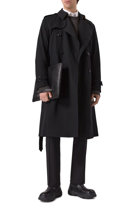 Хлопковый тренч Burberry 8079384 Чёрный  8079384 Фото 2