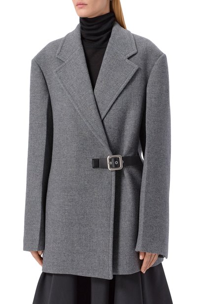 Шерстяное пальто JIL SANDER серого цвета по цене 643000 руб., арт. J02AA0189/J40258, фото 3 Шерстяное пальто JIL SANDER, арт. J02AA0189/J40258, фото 3