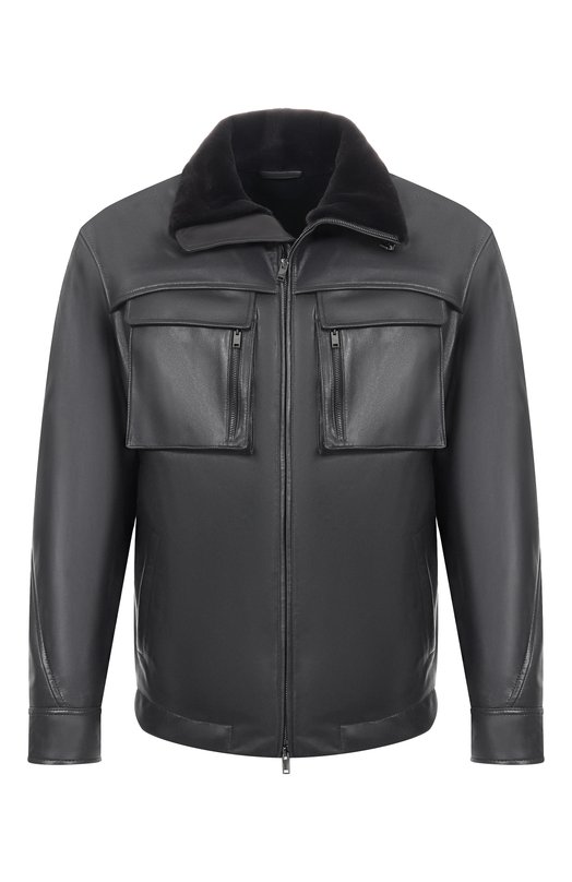 Кожаная куртка с воротником из норки MVST M25.1PM.0011/ANTRA Серый M25.1PM.0011/ANTRA