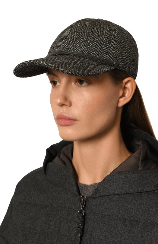 Шерстяная бейсболка Brunello Cucinelli MCAP90050 Серый  MCAP90050 Фото 2