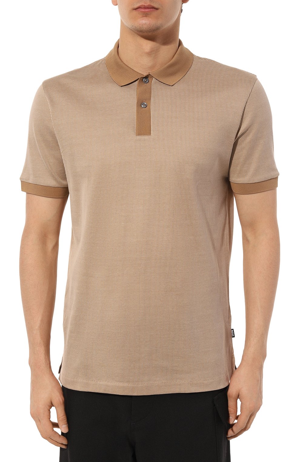 Хлопковое поло BOSS бежевого цвета по цене 15800 руб., арт. 50506176, фото 3 Хлопковое поло BOSS, арт. 50506176, фото 3
