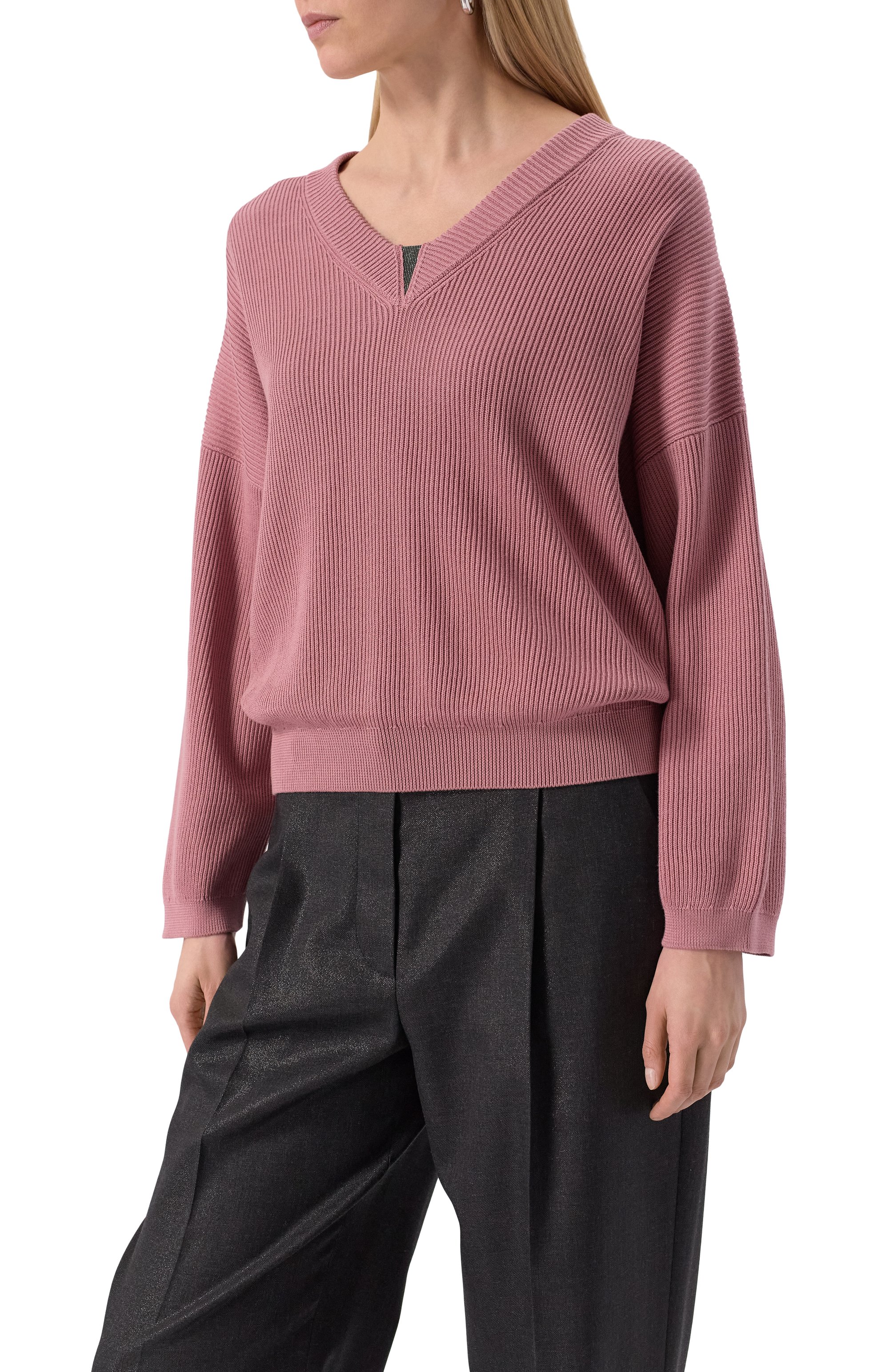 Хлопковый пуловер BRUNELLO CUCINELLI, арт. M19255002, фото 3