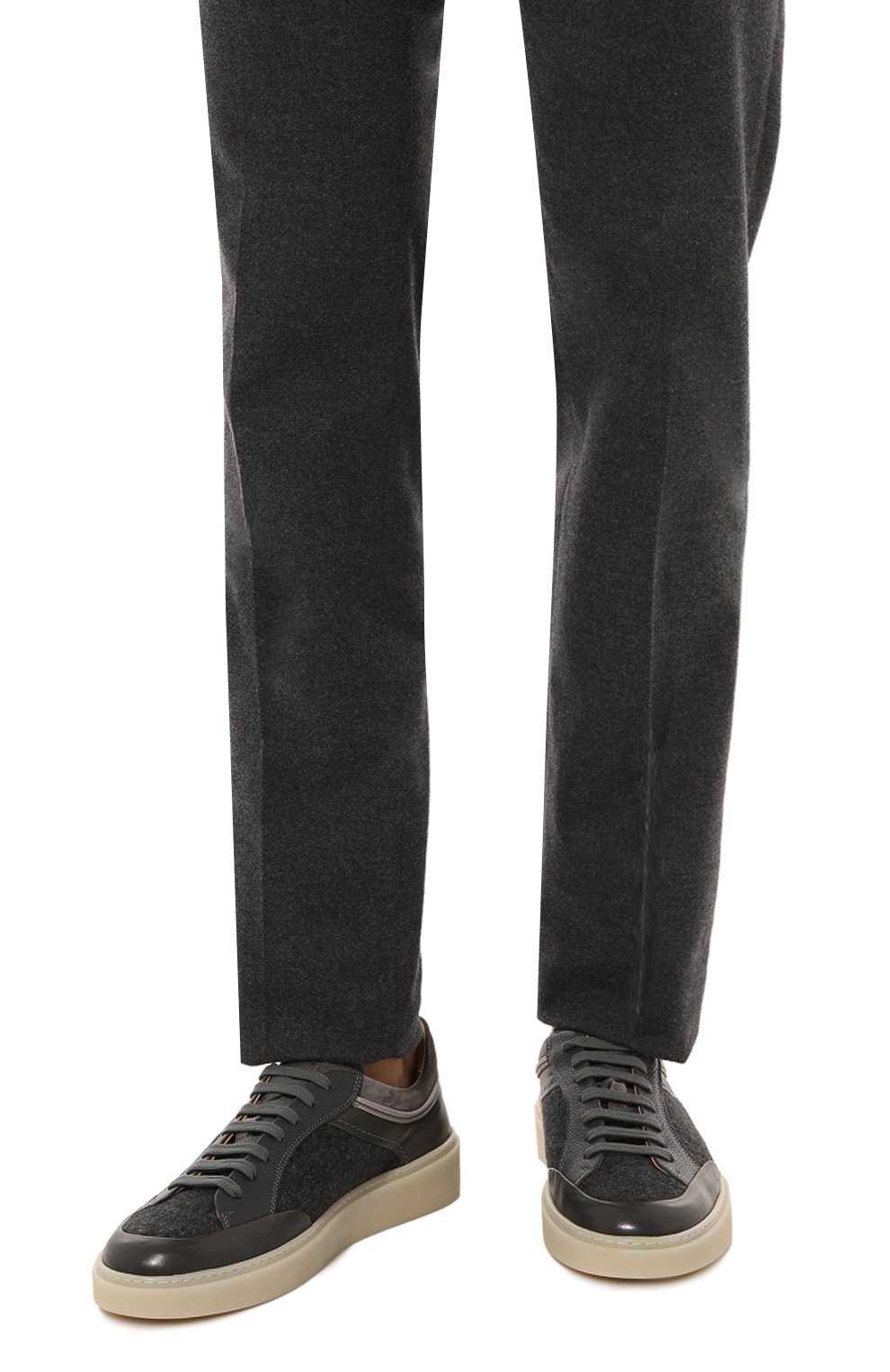 Комбинированные кеды CAMERLENGO темно-серого цвета по цене 42450 руб., арт. 16615/TIAG0 FUM0, фото 3 Комбинированные кеды CAMERLENGO, арт. 16615/TIAG0 FUM0, фото 3