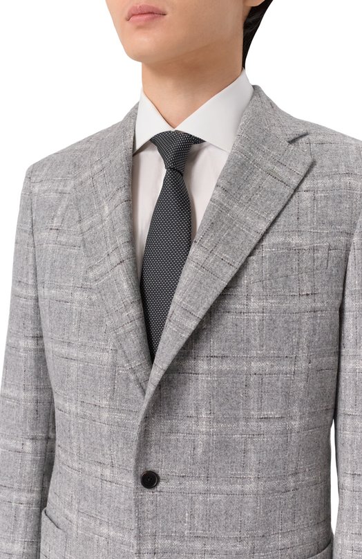 Галстук из хлопка и шелка Van Laack VL-LER0Y-XX/K04108 Серый  VL-LER0Y-XX/K04108 Фото 2