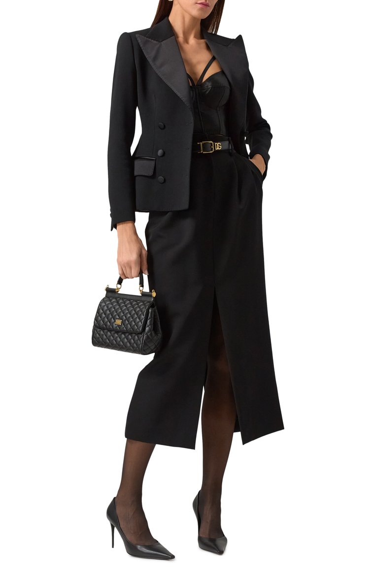 Женская сумка sicily medium DOLCE & GABBANA черного цвета, арт. BB6003/AV967 | Фото 7 (Драгоценные камни: Проставлено; Материал сплава: Проставлено; Материал: Натуральная кожа; Размер: medium; Ремень/цепочка: На ремешке)