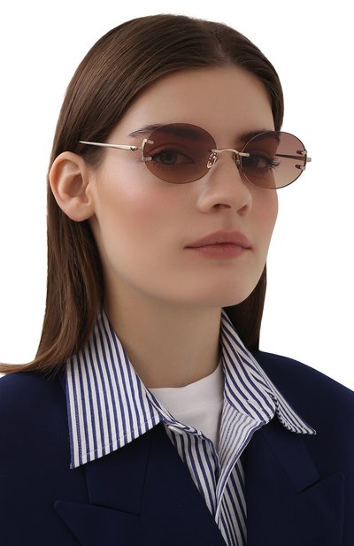 Солнцезащитные очки LINDA FARROW темно-розового цвета по цене 66800 руб., арт. LFL1130C3 SUN, фото 2 Солнцезащитные очки LINDA FARROW, арт. LFL1130C3 SUN, фото 2