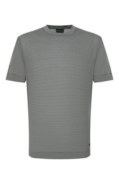 Футболка из лиоцелла и хлопка EMPORIO ARMANI черно-белого цвета по цене 21700 руб., арт. EM005270/AF24857, фото 1 Футболка из лиоцелла и хлопка EMPORIO ARMANI, арт. EM005270/AF24857, фото 1