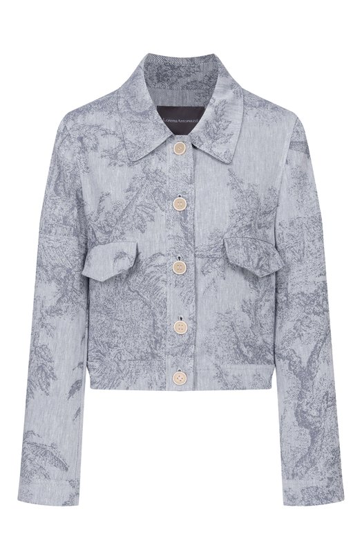 Куртка из хлопка и льна Lorena Antoniazzi P2642CP15B/5163 Голубой P2642CP15B/5163