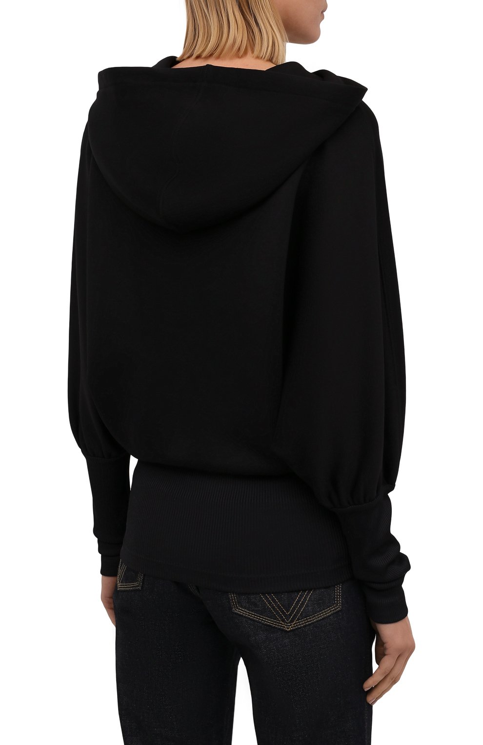 Худи VERSACE JEANS COUTURE черного цвета по цене 21200 руб., арт. 71HAI304-71DP304 FELPA FLUIDA BLACK/F0001, фото 4 Худи VERSACE JEANS COUTURE, арт. 71HAI304-71DP304 FELPA FLUIDA BLACK/F0001, фото 4