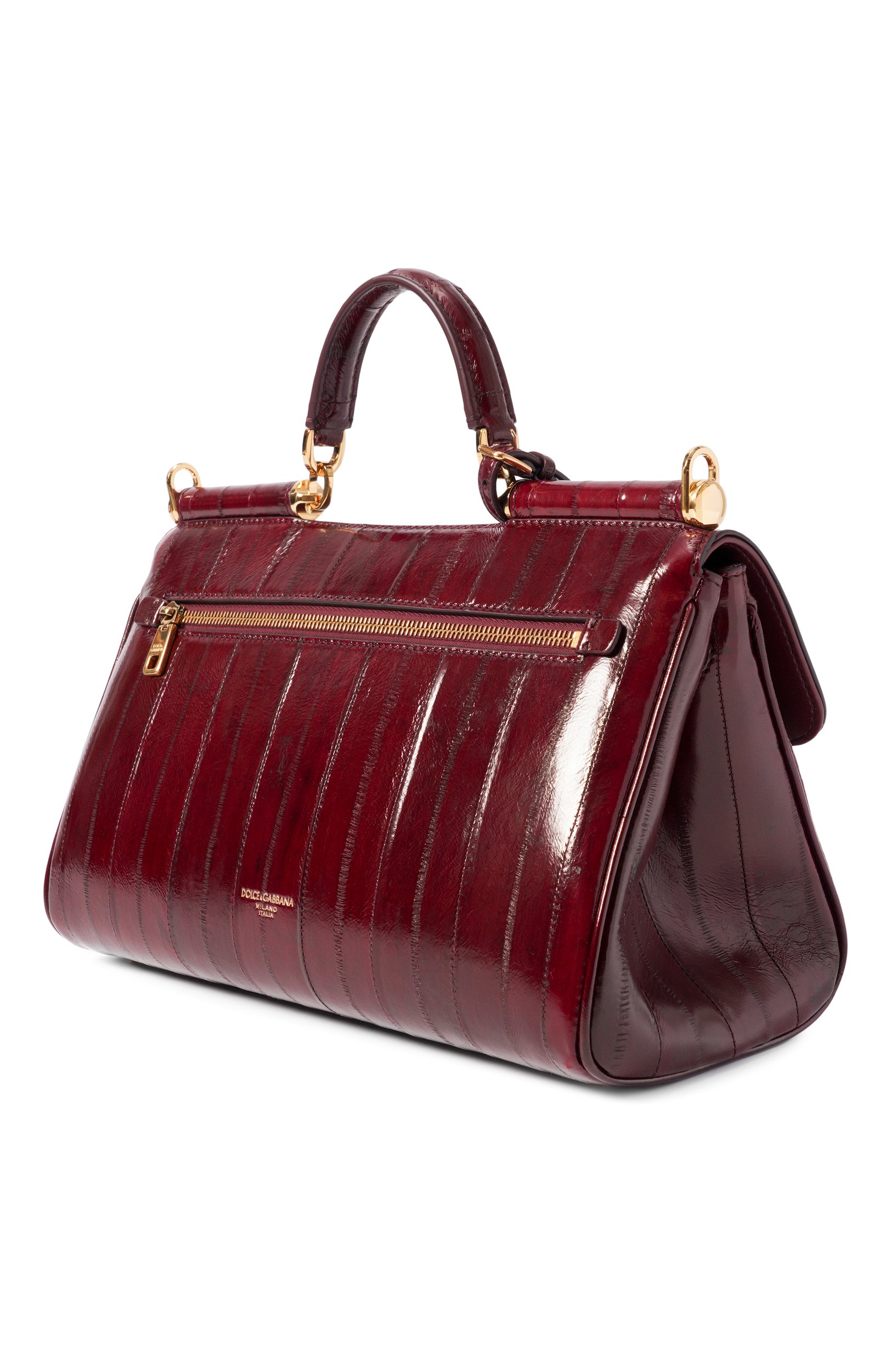 Сумка my sicily из кожи миксины DOLCE & GABBANA бордового цвета по цене 478000 руб., арт. BB7782/B8291, фото 4 Сумка my sicily из кожи миксины DOLCE & GABBANA, арт. BB7782/B8291, фото 4
