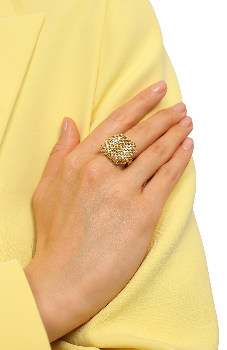 Женское кольцо смайл HIAYNDERFYT золотого цвета, арт. 1-1SLSMG | Фото 2 (Материал: Стекло; Региональные ограничения белый список (Axapta Mercury): Не проставлено; Нос: Не проставлено)
