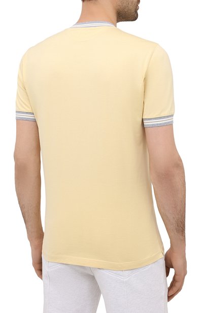 Хлопковая футболка BRUNELLO CUCINELLI желтого цвета по цене 48200 руб., арт. M0T611620, фото 4 Хлопковая футболка BRUNELLO CUCINELLI, арт. M0T611620, фото 4