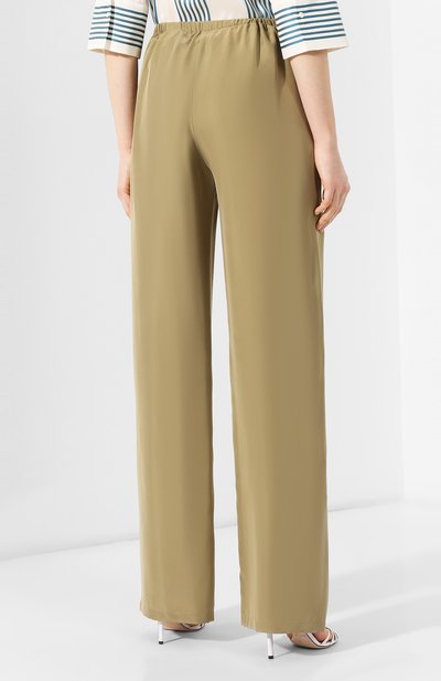 Шелковые брюки ROBERTO CAVALLI хаки цвета по цене 72500 руб., арт. IQT225/SY014, фото 4 Шелковые брюки ROBERTO CAVALLI, арт. IQT225/SY014, фото 4