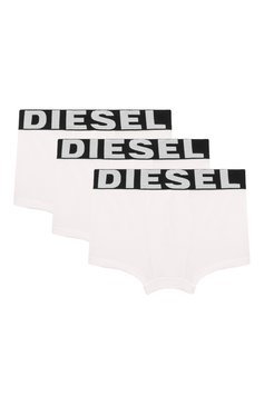 Детские комплект из трех боксеров DIESEL белого цвета, арт. J01911/KYAYJ | Фото 1 (Драгоценные камни: Проставлено; Рукава: Короткие; Материал внешний: Хлопок; Материал сплава: Проставлено; Ростовка одежда: 4 года | 104 см, 13 - 15 лет | 158 см, 16 лет | 164 см, 10 - 11 лет | 140 - 146см, 6 лет | 116 см, 8 лет | 128 см)