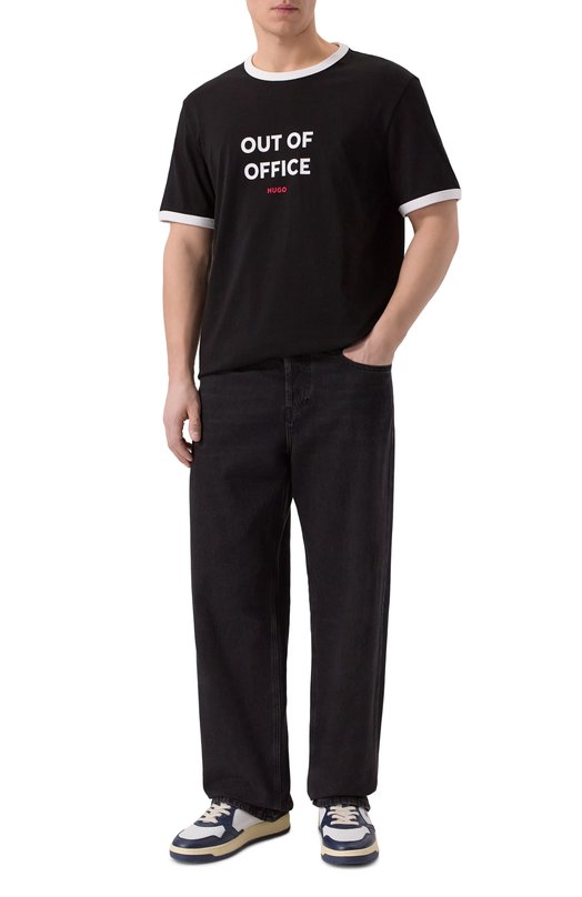 Хлопковая футболка HUGO 50556545 Чёрный  50556545 Фото 2