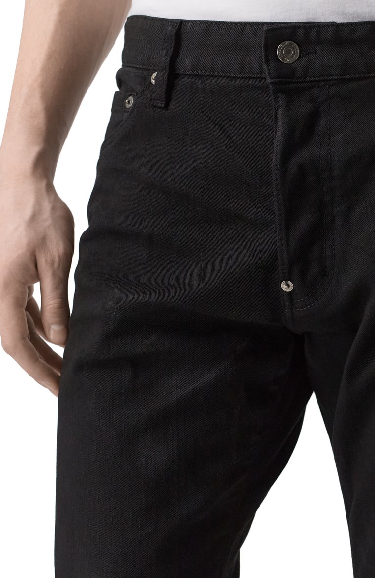 Мужские джинсы cool guy DSQUARED2 черного цвета, арт. S74LB1492/S39781 | Фото 5 (Длина (брюки, джинсы): Стандартные; Кросс-КТ: Деним; Стили: Кэжуэл, Повседневный; Материал внешний: Деним, Хлопок; Автоматизация состава: Проставлено; Автоматизация ТО: Проставлено; Детали: Однотонный; Силуэт М (брюки): Узкие)
