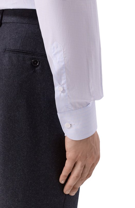 Хлопковая сорочка Brioni RCB10L/0D04H Голубой  RCB10L/0D04H Фото 5