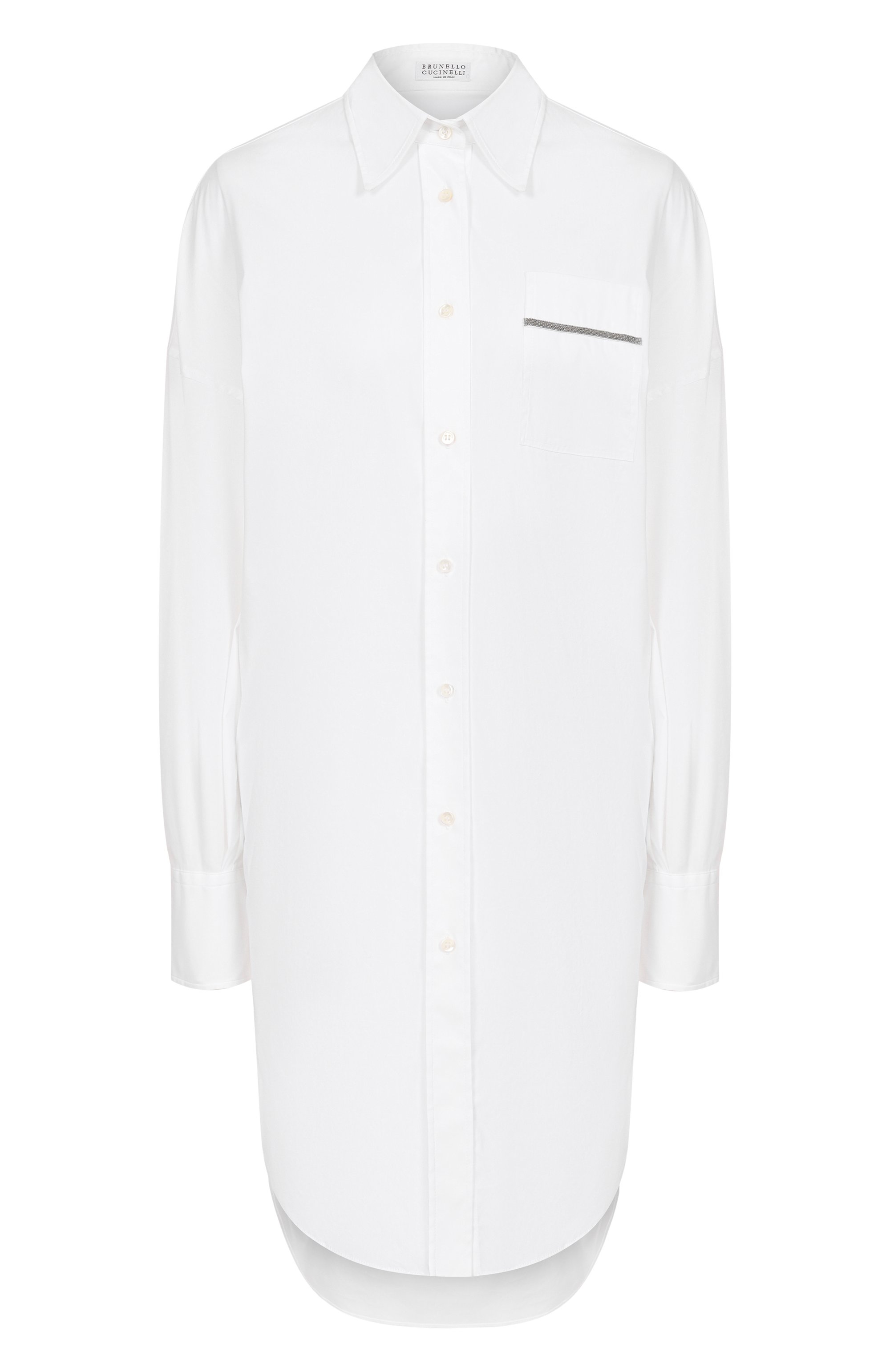 Хлопковая рубашка BRUNELLO CUCINELLI белого цвета по цене 161000 руб., арт. M0091ML916, фото 1 Хлопковая рубашка BRUNELLO CUCINELLI, арт. M0091ML916, фото 1