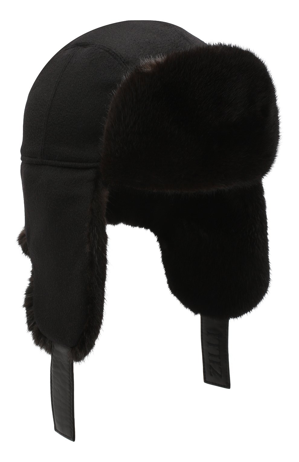 Шапка-ушанка с отделкой из меха норки ZILLI черного цвета по цене 317000 руб., арт. MHQ-0RS00-30337/1001, фото 1 Шапка-ушанка с отделкой из меха норки ZILLI, арт. MHQ-0RS00-30337/1001, фото 1