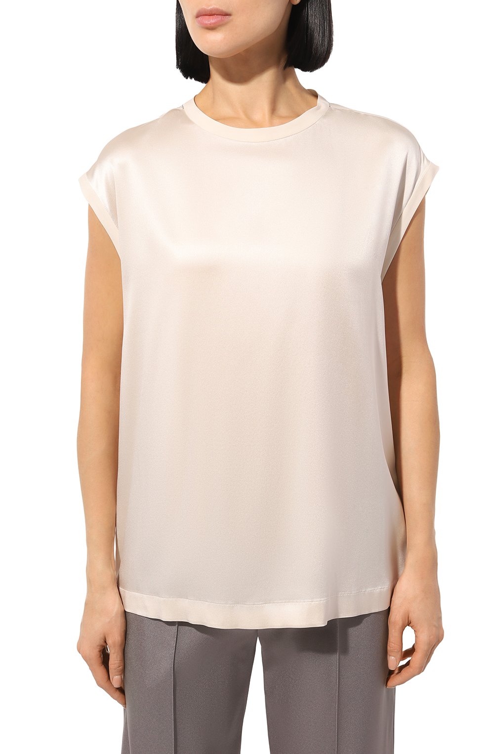 Атласный топ BRUNELLO CUCINELLI, арт. MPC59EH500, фото 3