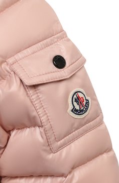 Детская пуховое пальто moka MONCLER ENFANT розового цвета, арт. G2-954-1C501-10-68950/4-6A | Фото 3 (Девочки Кросс-КТ: Пуховик-верхняя одежда; Рукава: Длинные; Материал внешний: Синтетический материал; Материал сплава: Проставлено; Материал подклада: Синтетический материал; Драгоценные камни: Проставлено; Материал утеплителя: Пух и перо; Ростовка одежда: 4 года | 104 см, 5 лет | 110 см, 6 лет | 116 см)