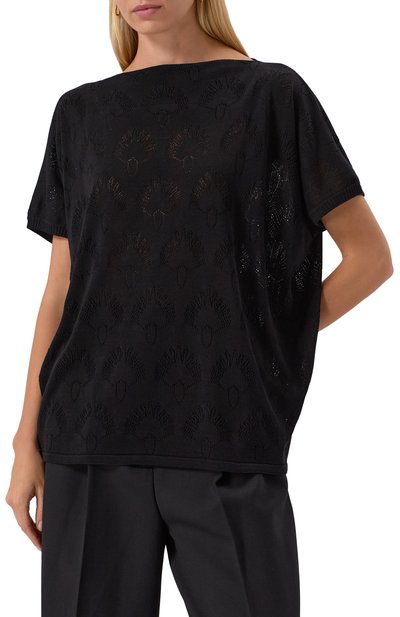 Пуловер из шелка и вискозы FREEAGE черного цвета по цене 45980 руб., арт. S25.JM135.6070.900, фото 3 Пуловер из шелка и вискозы FREEAGE, арт. S25.JM135.6070.900, фото 3