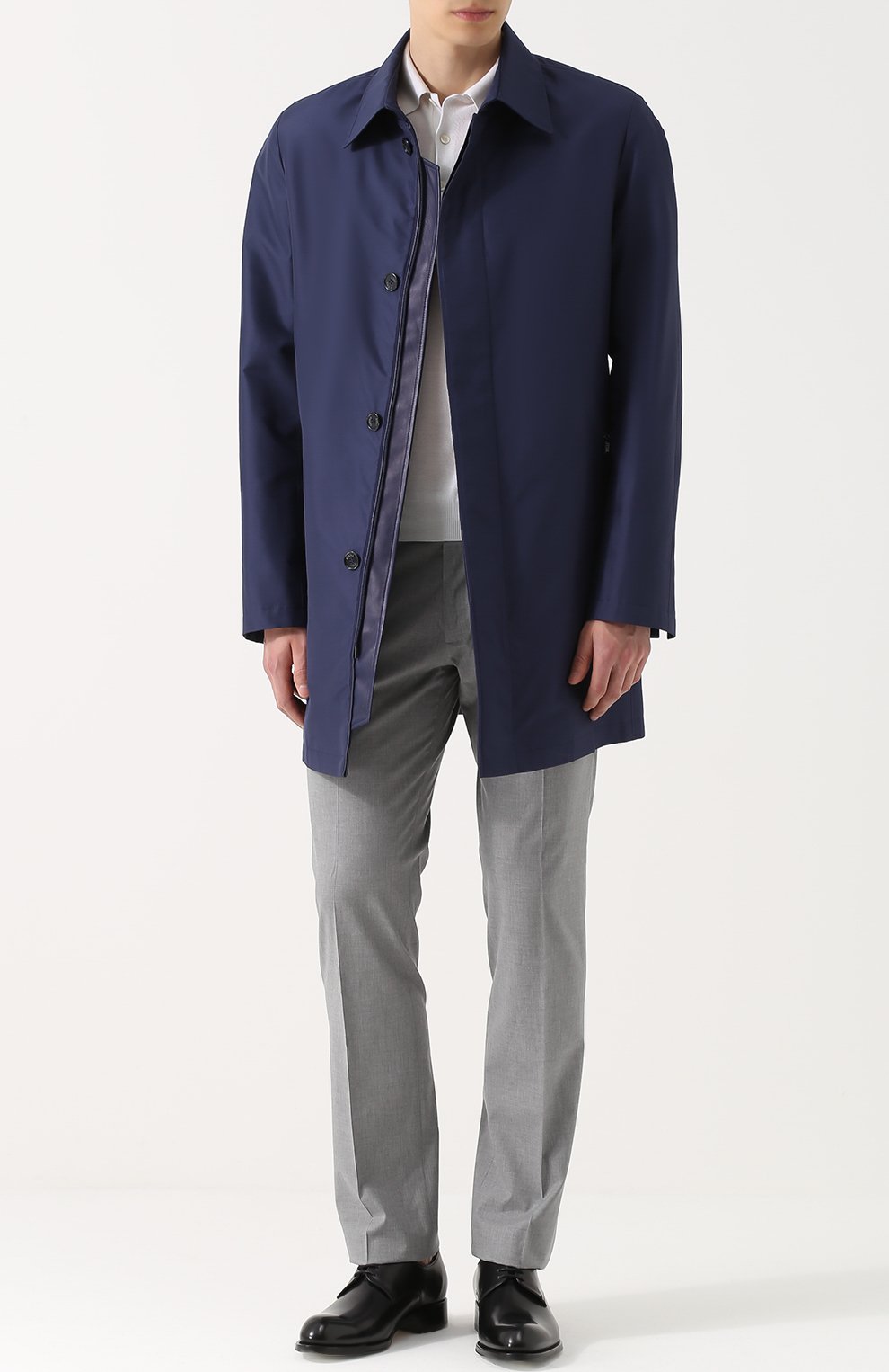 Шелковый плащ ZILLI синего цвета по цене 1070000 руб., арт. A0TIMB-03007/0000, фото 2 Шелковый плащ ZILLI, арт. A0TIMB-03007/0000, фото 2