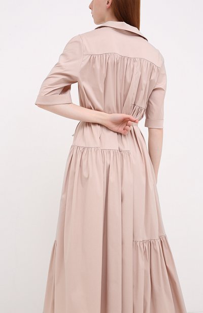 Хлопковое платье TEGIN бежевого цвета по цене 38500 руб., арт. SD1907A, фото 4 Хлопковое платье TEGIN, арт. SD1907A, фото 4