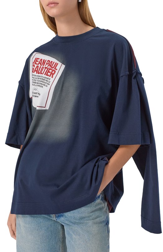 Хлопковая футболка Jean Paul Gaultier 25/04-U-T0344/J017 Синий  25/04-U-T0344/J017 Фото 3