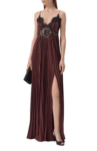 Атласное платье SELF-PORTRAIT, арт. SS26-157X-BR, фото 2