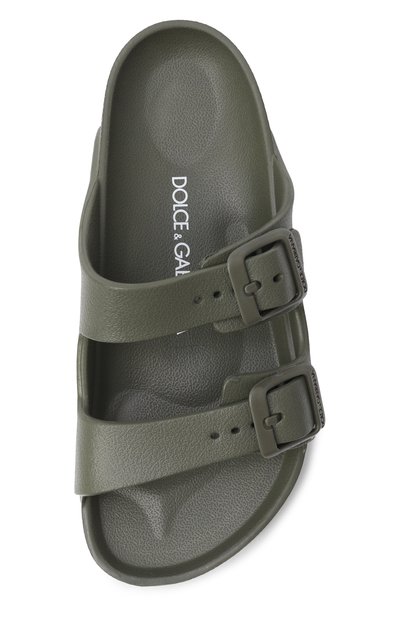 Шлепанцы DOLCE & GABBANA хаки цвета по цене 13950 руб., арт. DD0324/A5103, фото 4 Шлепанцы DOLCE & GABBANA, арт. DD0324/A5103, фото 4