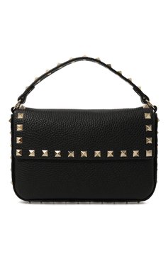 Женская сумка rockstud small VALENTINO черного цвета, арт. 5W0P0W07/VSH | Фото 1 (Ремень/цепочка: На ремешке; Материал сплава: Проставлено; Драгоценные камни: Проставлено; Материал: Натуральная кожа; Размер: small)