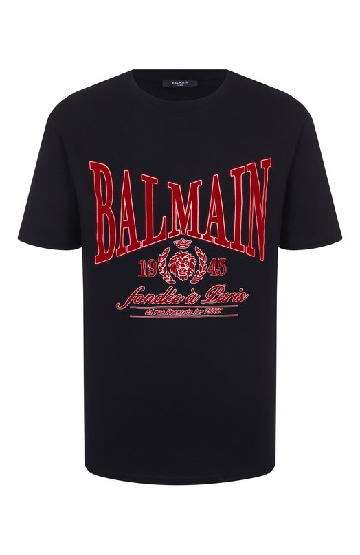 Хлопковая футболка Balmain FH0EG000/GF25 Чёрный FH0EG000/GF25