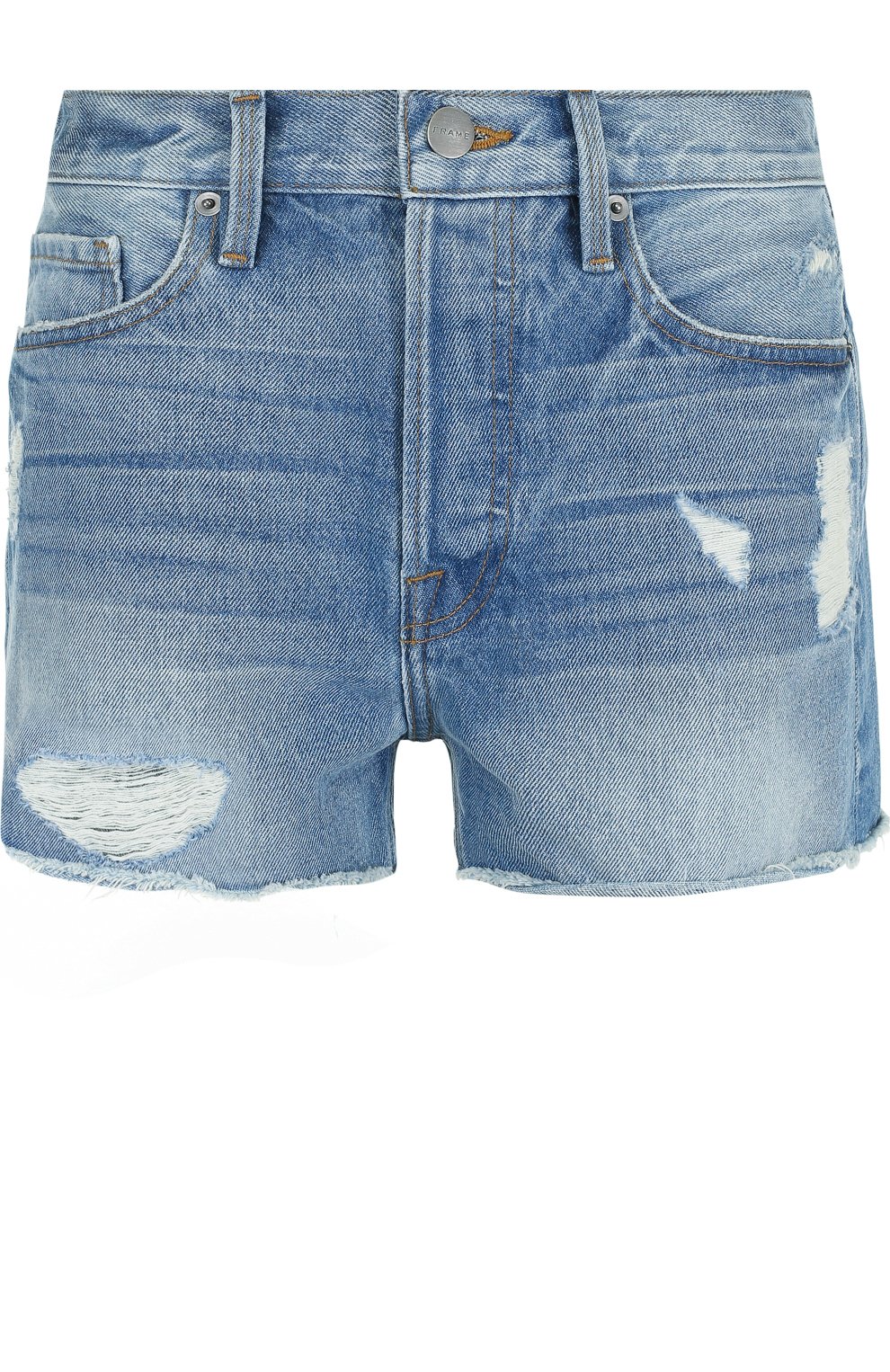 Джинсовые мини-шорты с потертостями FRAME DENIM, арт. RRL0SH039, фото 1