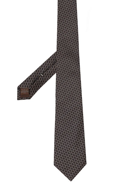Шелковый галстук CANALI коричневого цвета по цене 16250 руб., арт. 18/HJ04065, фото 3 Шелковый галстук CANALI, арт. 18/HJ04065, фото 3