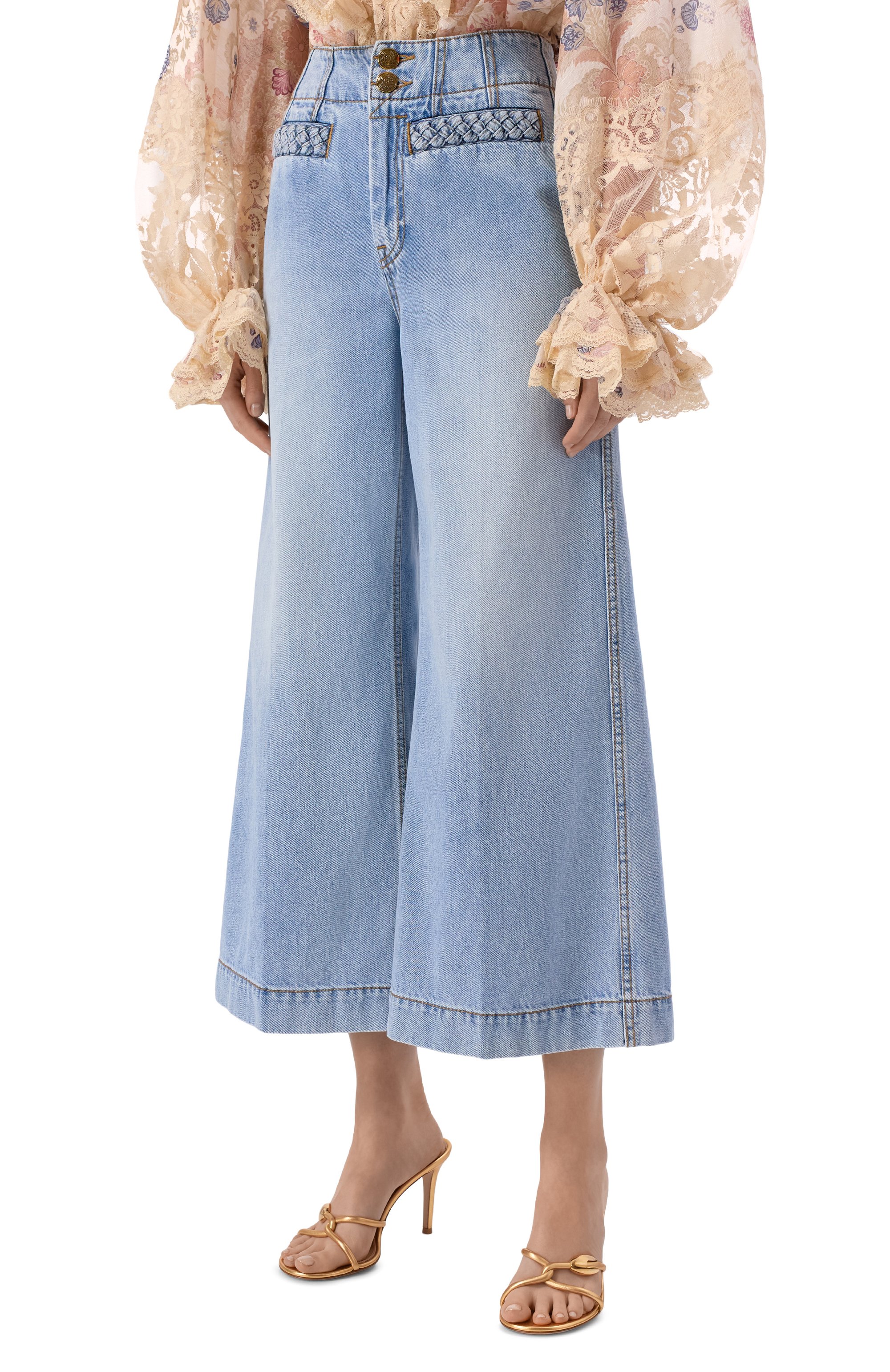 Джинсы resort ZIMMERMANN голубого цвета по цене 115500 руб., арт. 2726PRS262, фото 3 Джинсы resort ZIMMERMANN, арт. 2726PRS262, фото 3