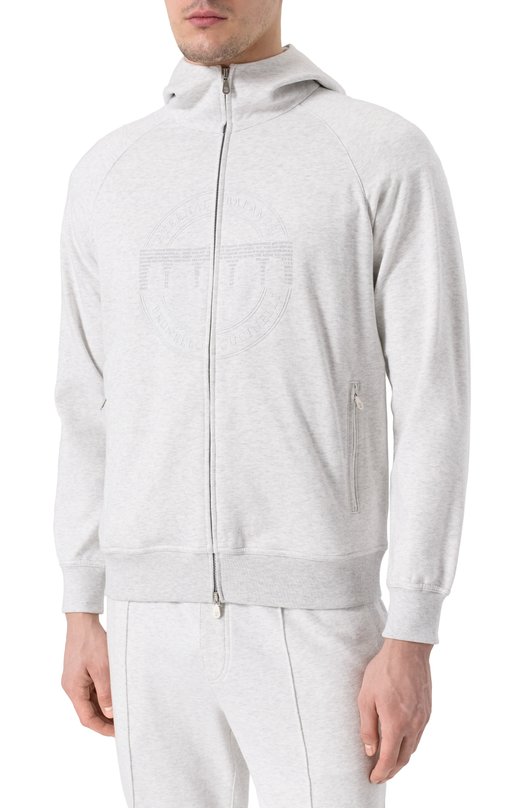 Хлопковая толстовка Brunello Cucinelli MM8363130G Серый  MM8363130G Фото 3