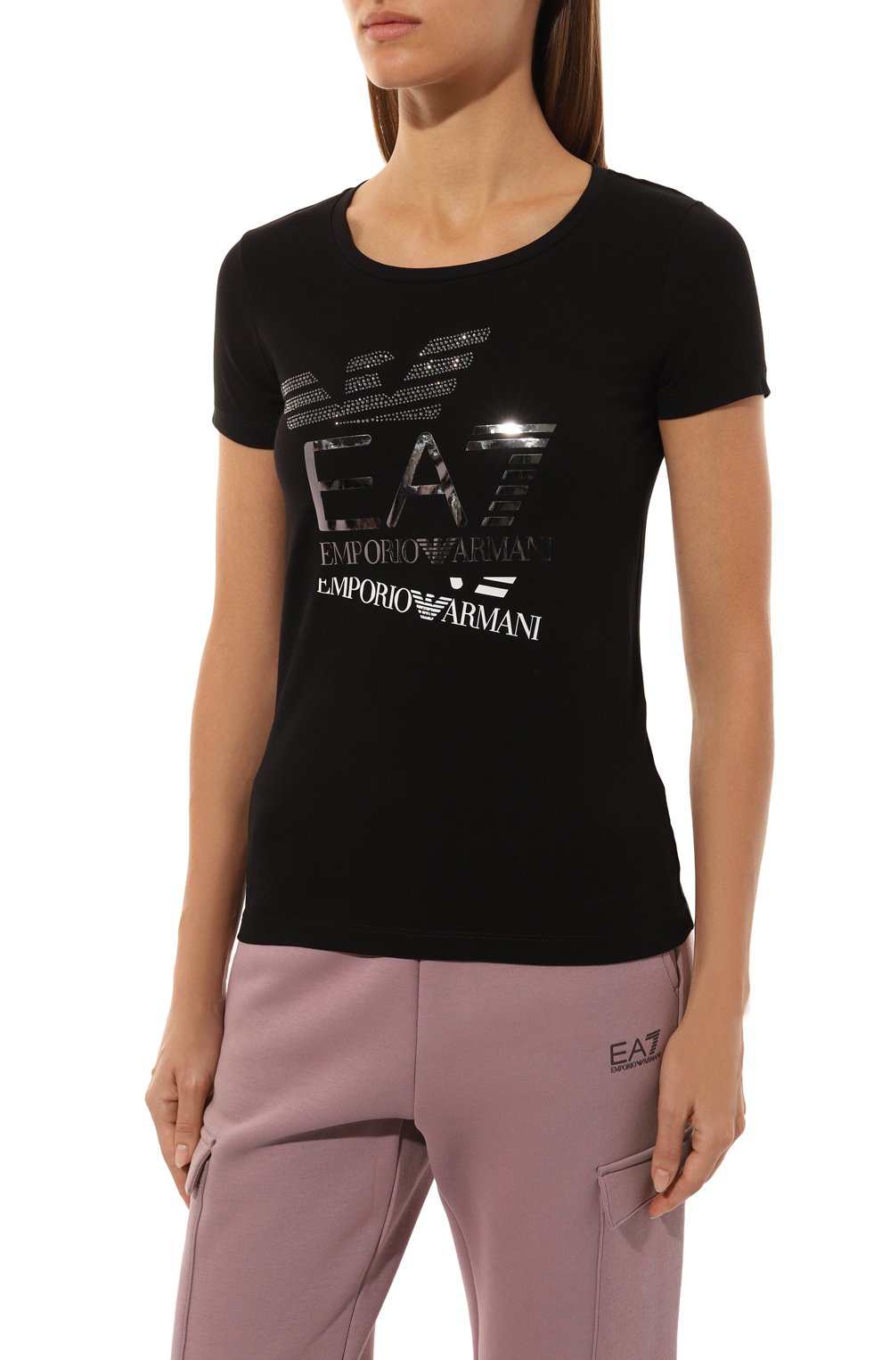 Хлопковая футболка EA7, арт. 6DTT17/TJQCZ, фото 3