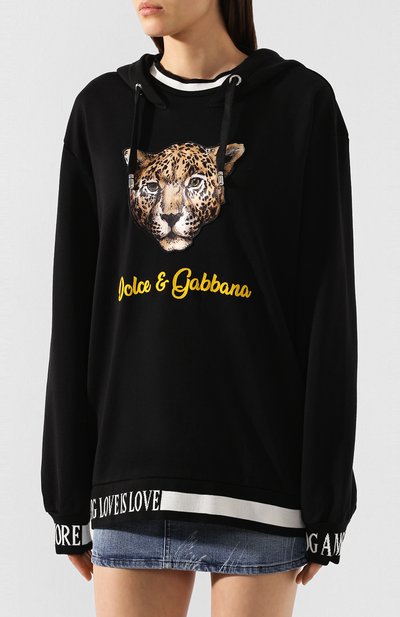 Хлопковое худи DOLCE & GABBANA черного цвета по цене 72500 руб., арт. F9F07Z/G7TAS, фото 3 Хлопковое худи DOLCE & GABBANA, арт. F9F07Z/G7TAS, фото 3