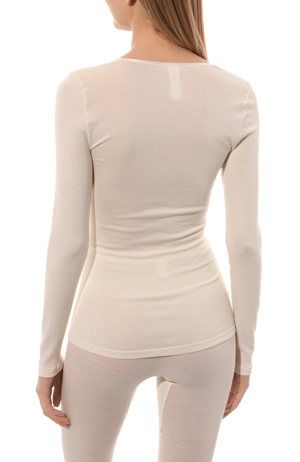 Лонгслив из шерсти и шелка HANRO кремового цвета по цене 19330 руб., арт. 071418., фото 4 Лонгслив из шерсти и шелка HANRO, арт. 071418., фото 4