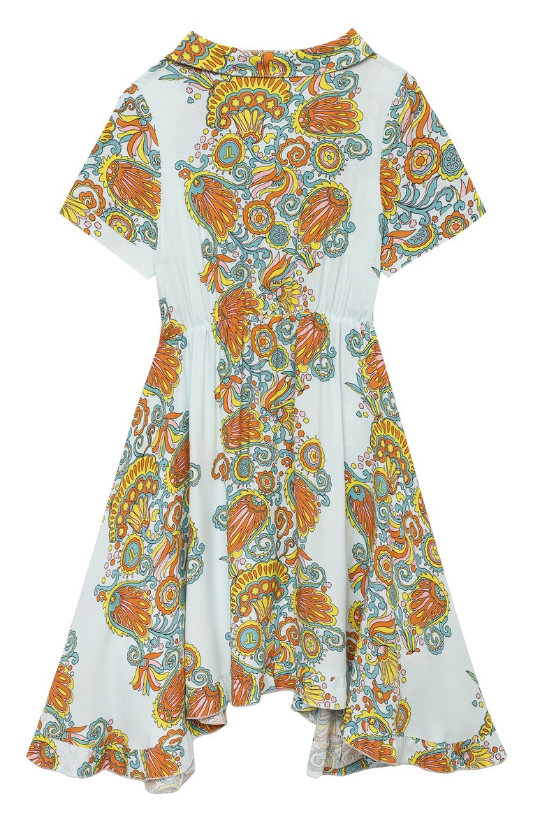 Детское платье из вискозы LANVIN разноцветного цвета, арт. N12019 | Фото 2 (Рукава: Короткие; Материал внешний: Вискоза; Девочки Кросс-КТ: Платье-одежда; Случай: Повседневный; Региональные ограничения белый список (Axapta Mercury): RU; Ростовка одежда: 10 - 11 лет | 140 - 146см, 12 лет | 152 см, 13 - 15 лет | 158 см, 8 лет | 128 см)
