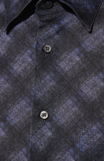 Хлопковая рубашка ZILLI темно-синего цвета по цене 97800 руб., арт. MFY-3085-7926/ZS113A, фото 5 Хлопковая рубашка ZILLI, арт. MFY-3085-7926/ZS113A, фото 5