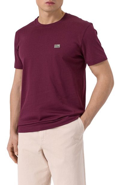 Хлопковая футболка DOLCE & GABBANA малинового цвета по цене 61550 руб., арт. G8RN8T/G7N7A, фото 3 Хлопковая футболка DOLCE & GABBANA, арт. G8RN8T/G7N7A, фото 3