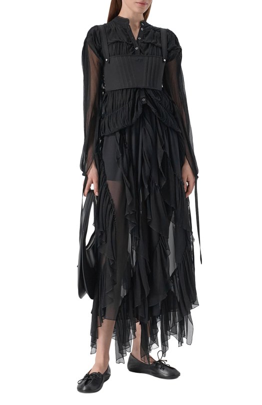 Шелковая блузка Isabel Benenato DW935S26 Чёрный  DW935S26 Фото 2