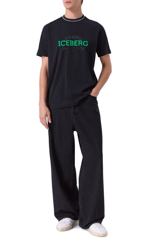 Хлопковая футболка Iceberg F010/6325 Чёрный  F010/6325 Фото 2