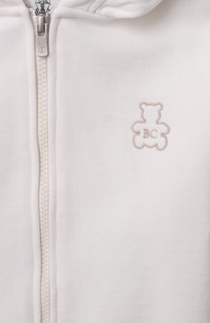 Детский хлопковая толстовка BRUNELLO CUCINELLI молочного цвета, арт. BTU14E183Z | Фото 3 (Рукава: Длинные; Драгоценные камни: Проставлено; Материал сплава: Проставлено; Мальчики Кросс-КТ: Толстовка-одежда; Материал внешний: Хлопок; Ростовка одежда: 6 лет | 116 см)