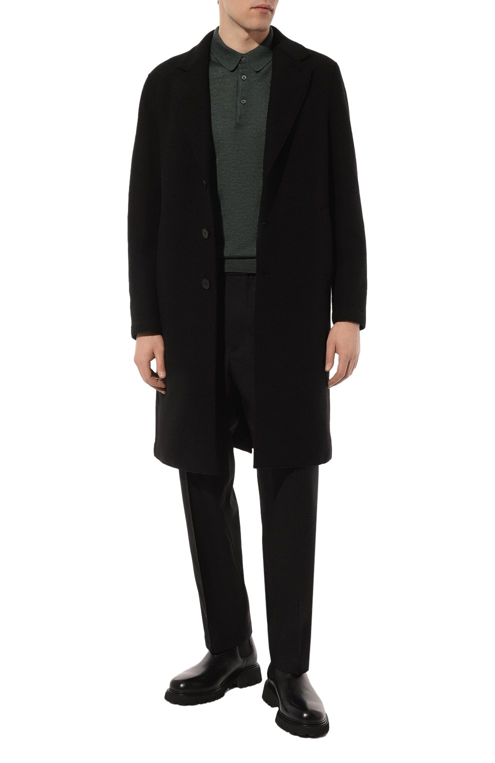 Поло из шерсти и шелка GRAN SASSO темно-зеленого цвета по цене 34200 руб., арт. 57132/13190, фото 2 Поло из шерсти и шелка GRAN SASSO, арт. 57132/13190, фото 2