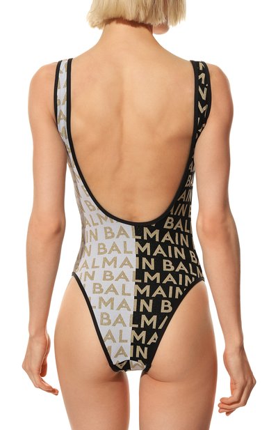Слитный купальник BALMAIN черно-белого цвета по цене 61550 руб., арт. BKBU91130, фото 3 Слитный купальник BALMAIN, арт. BKBU91130, фото 3