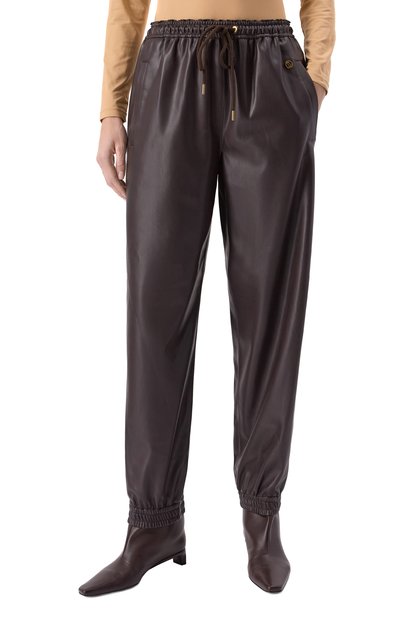 Джоггеры из экокожи STELLA MCCARTNEY коричневого цвета по цене 79150 руб., арт. 640179/3BU393, фото 3 Джоггеры из экокожи STELLA MCCARTNEY, арт. 640179/3BU393, фото 3